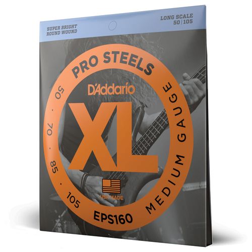 Encordoamento Para Baixo 4 Cordas 50-105 Escala Longa D'Addario XL Pro Steels EPS160