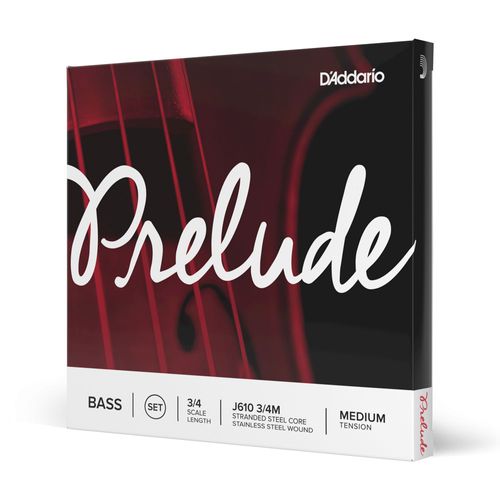 Encordoamento Para Contrabaixo Acústico Tensão Média D'Addario Prelude J610 3/4M