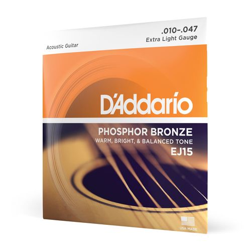 Encordoamento Para Violão Aço 10-47 D'Addario Phosphor Bronze EJ15