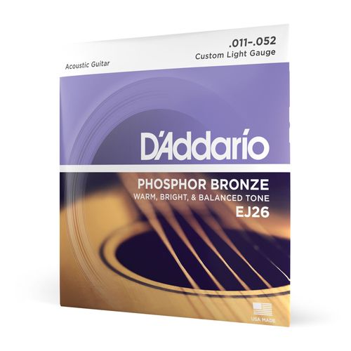 Encordoamento Para Violão Aço 11-52 D'Addario Phosphor Bronze EJ26