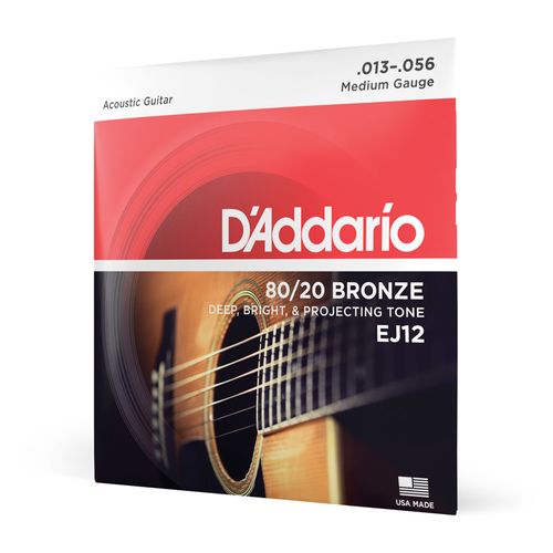Encordoamento Para Violão Aço 13-56 D'Addario 80/20 Bronze EJ12
