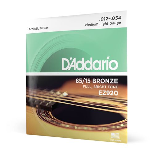 Encordoamento Para Violão Aço 12-54 D'Addario 85/15 Bronze EZ920