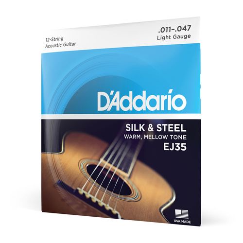 Encordoamento Para Violão Aço 12 Cordas 11-47 D'Addario Silk & Steel EJ35