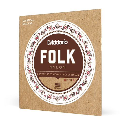 Encordoamento Para Violão Nylon Bolinha D'Addario Folk Nylon EJ32