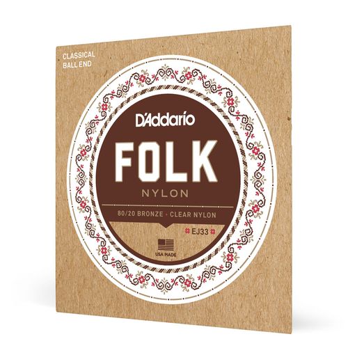 Encordoamento Para Violão Nylon Bolinha D'Addario Folk Nylon EJ33