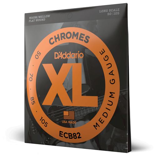 Encordoamento Para Baixo 4 Cordas 50-105 Escala Longa D'Addario XL Chromes ECB82