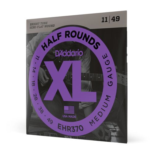 Encordoamento Para Guitarra Semi-Flat 11-49 D'Addario Half Rounds EHR370