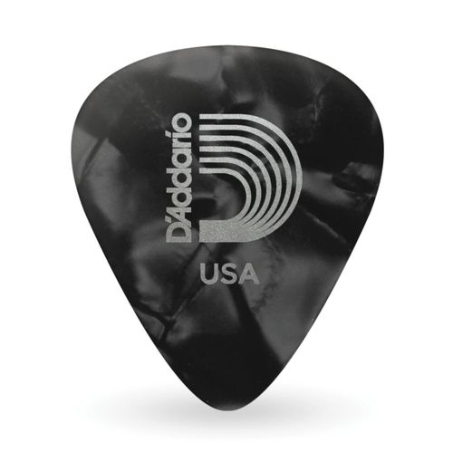 Palheta Para Instrumentos Preta Perolada D'Addario Celuloide
