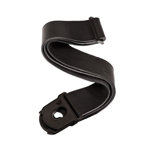 Correia Para Instrumentos Em Couro Preta Com Trava D'Addario Planet Lock 50PLL00