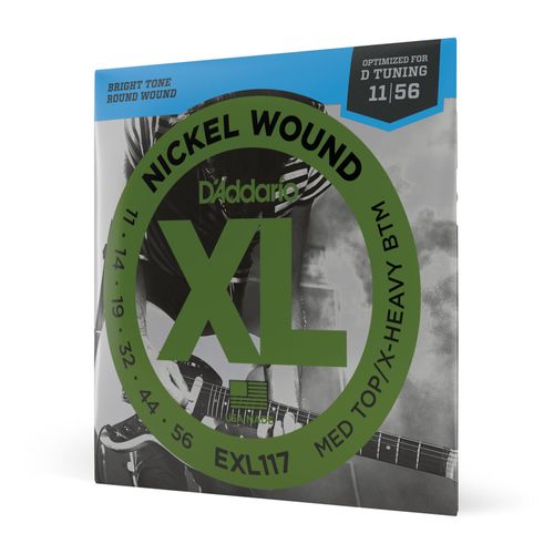 Encordoamento Para Guitarra 11-56 Híbrido D'Addario XL Nickel EXL117