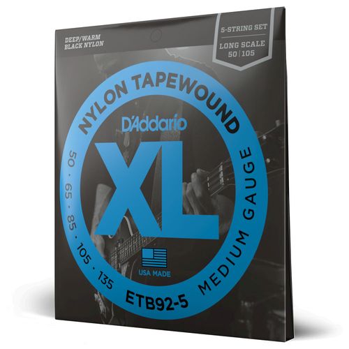 Encordoamento Para Baixo 5 Cordas 50-135 Escala Longa D'Addario XL Tapewound ETB92-5