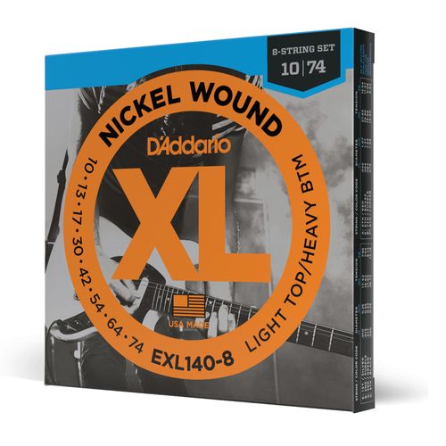 Encordoamento Para Guitarra 8 Cordas 10-74 Híbrido D'Addario XL Nickel EXL140-8