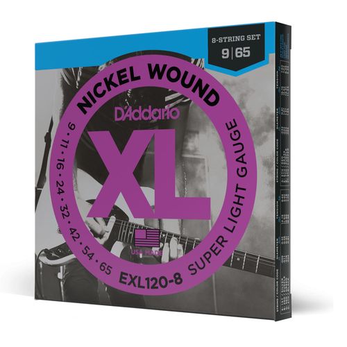 Encordoamento Para Guitarra 8 Cordas 09-65 D'Addario XL Nickel EXL120-8