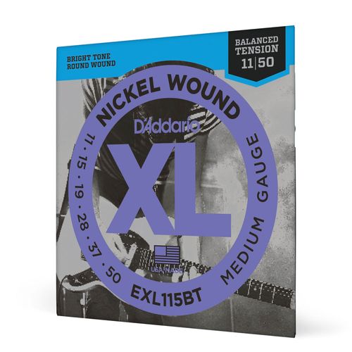 Encordoamento Para Guitarra 11-50 Tensão Balanceada D'Addario XL Nickel EXL115BT