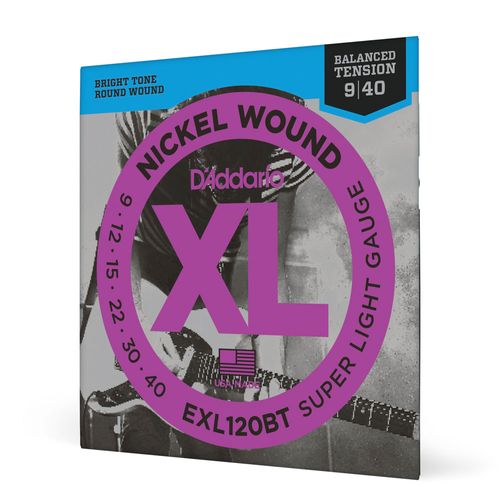 Encordoamento Para Guitarra 09-40 Tensão Balanceada D'Addario XL Nickel EXL120BT