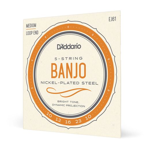 Encordoamento Para Banjo 5 Cordas Laço D'Addario Nickel Plated Steel EJ61