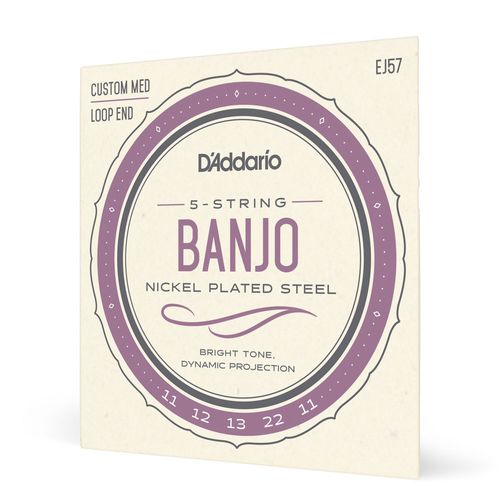 Encordoamento Para Banjo 5 Cordas Laço D'Addario Nickel Plated Steel EJ57