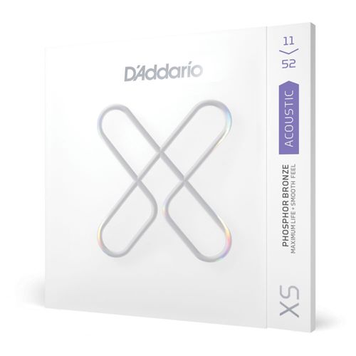 Encordoamento Para Violão Aço Revestido 11-52 Tensão Leve-Custom D'Addario XS Phosphor Bronze XSAPB1152