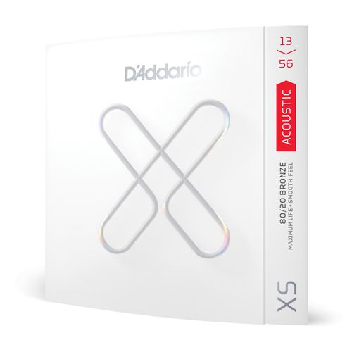 Encordoamento Para Violão Aço Revestido 13-56 Tensão Média D'Addario XS 80/20 Bronze XSABR1356