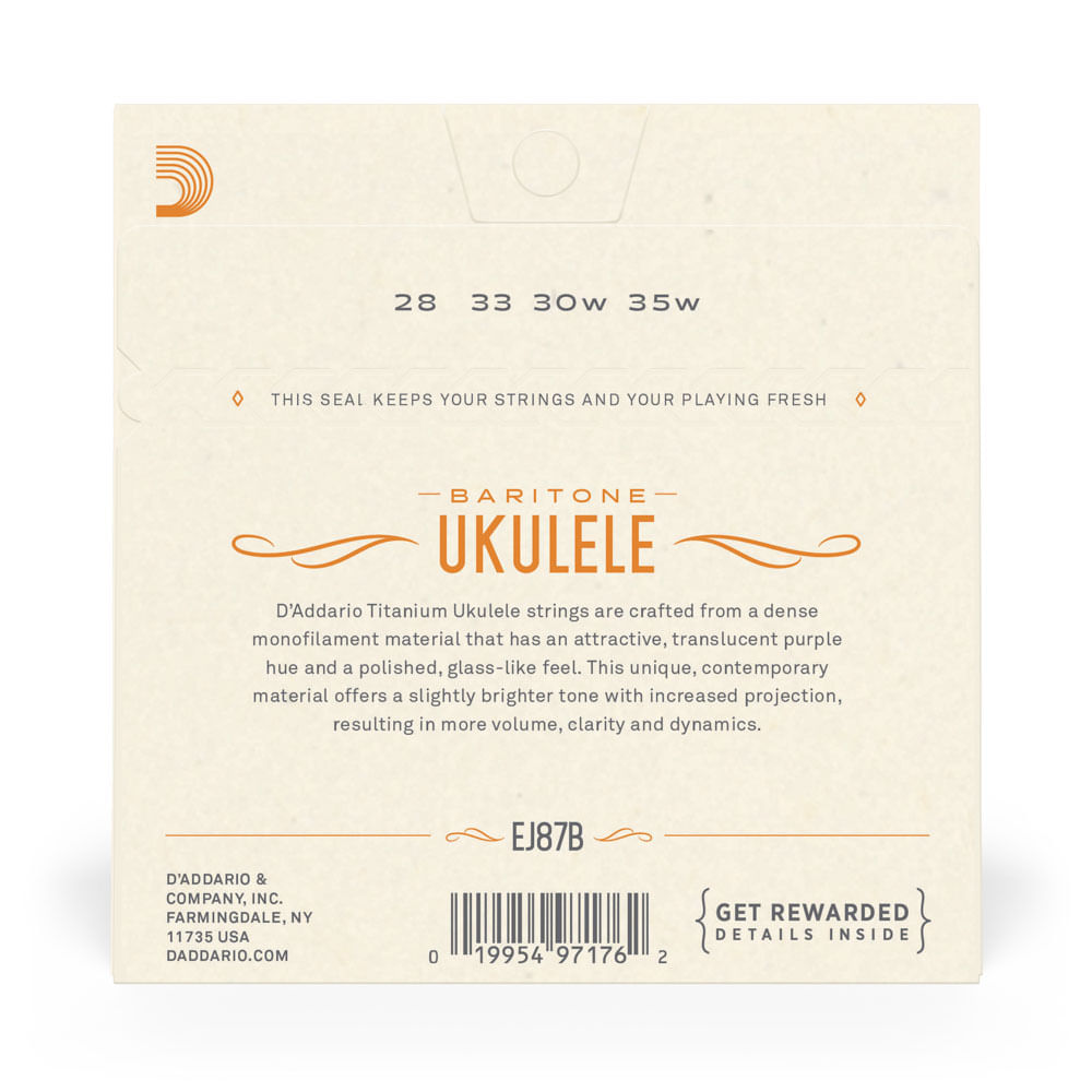 Corde Per Ukulele Tenore D'Addario EJ99T Pro-Art&eacute; In Carbonio, Made In USA