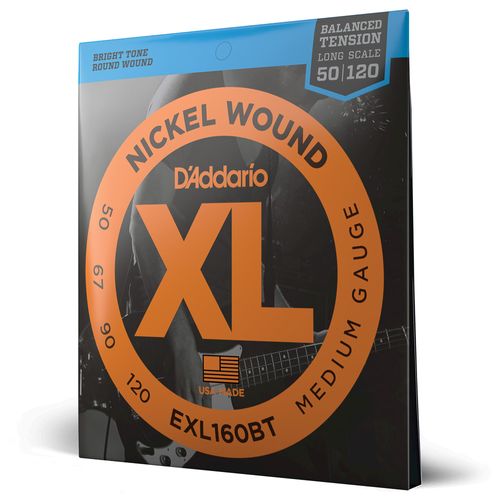 Encordoamento Para Baixo 4 Cordas 50-120 Escala Longa Tensão Balanceada DAddario XL Nickel EXL160BT