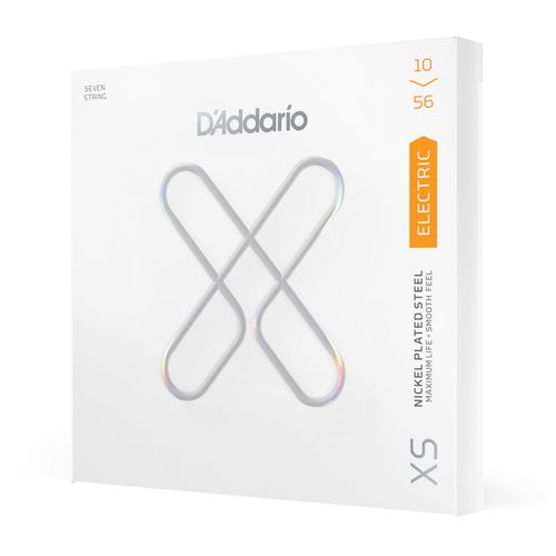 Encordoamento Para Guitarra 7 Cordas Revestido 10-56 Tensão Leve/Média DAddario XS Nickel XSE1056
