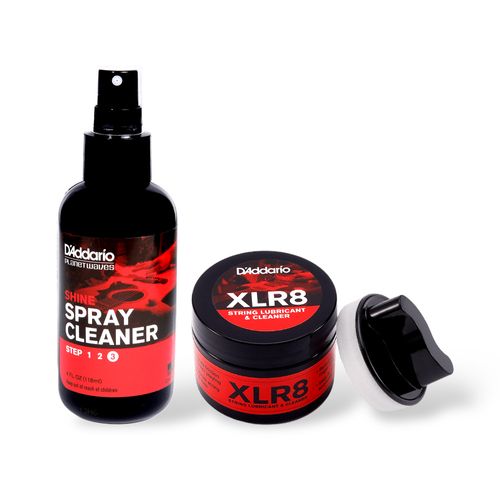 Kit Spray para Brilho e Polimento Instantâneo + Limpador E Lubrificante De Cordas D'Addario XLR8