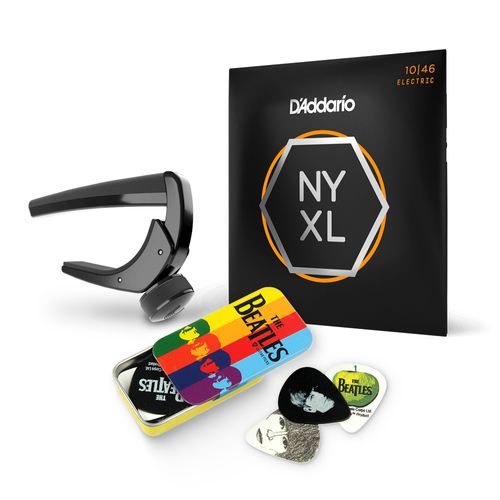 Kit Encordoamento Guitarra NYXL1046 + Palheta Para Instrumentos 1CAB4-15BT2 + Capotraste Pro Plus PW-CP-19