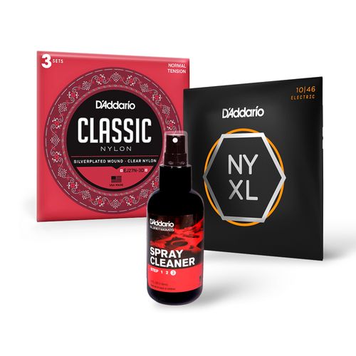 Kit Encordoamento Guitarra NYXL1046 + Encordoamento EJ27N-3D + Polidor PW-PL-03
