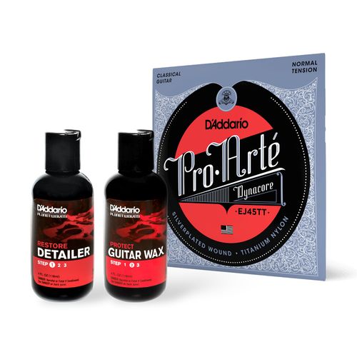 Kit Encordoamento Violão Nylon EJ45TT + Cera Liquida  PW-PL-02 + Polidor Creme PW-PL-01
