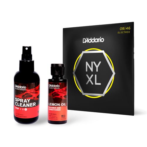Kit Encordoamento Guitarra NYXL0946 + Óleo De Limão PW-LMN + Polidor Spray PW-PL-03