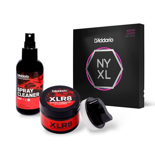 Kit Encordoamento Baixo NYXL45100 + Polidor Spray PW-PL-03 + Limpador PW-XLR8-01