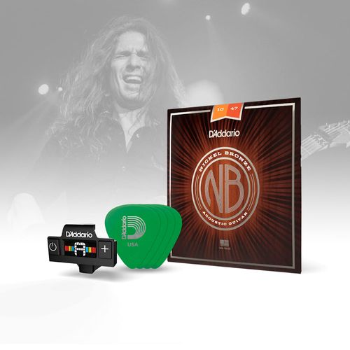 Kit Violão Kiko Loureiro D'Addario: Nickel Bronze 10-47 + Duralin + Micro Soundhole